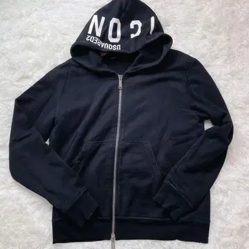 새상품급 DSQUARED2 ICON 집업 후드티 블랙 M