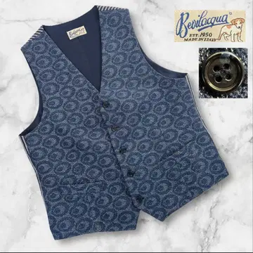 새상품급 Bevilaqua 인디고 염색 베스트 사이즈 M 이탈리아제