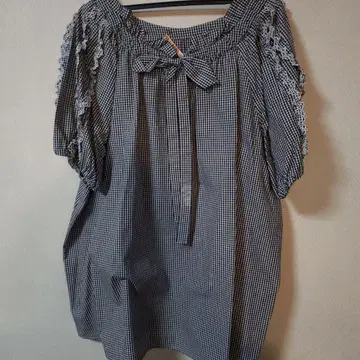 로즈 티아라 백리본 깅엄 체크 튜닉 새상품급 50