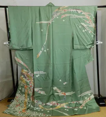 순수 실크 가봉 교유젠 호몬기 기모노, 정가 48만 엔 상품, 교유젠