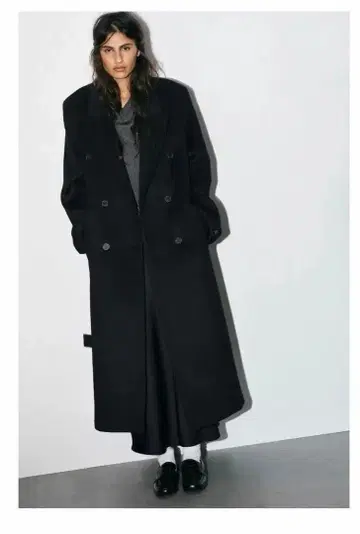 ZARA 울 혼방 엑스트라 롱 코트 S
