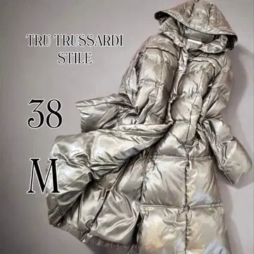 TRU TRUSSARDI STILE 다운 코트 38 M 롱 후드 부착