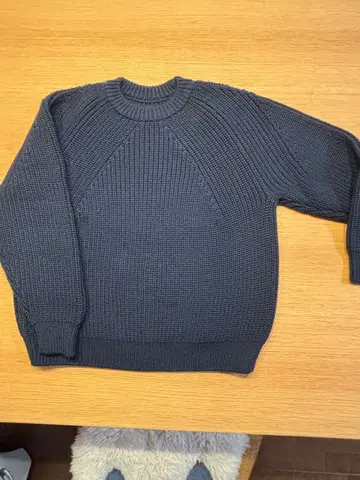 BATONER 시그니처 울 니트 네이비