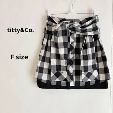 titty&Co. 깅엄 체크 패턴 셔츠 랩 스타일 미니 스커트 F 블랙