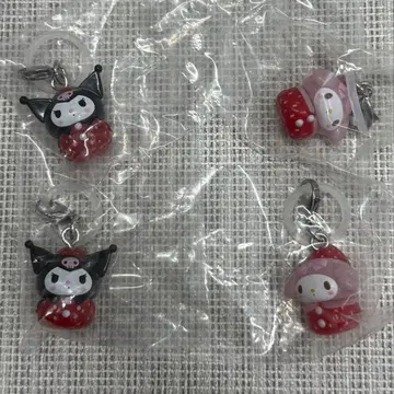 산리오 딸기 메지루시 액세서리 멜로크로 묶음 판매 4점 세트