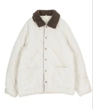 titivate 배색 카라 부착 퀼팅 자켓 아이보리