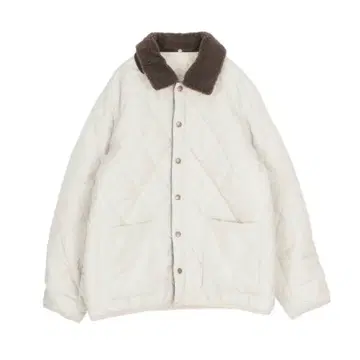 titivate 배색 카라 부착 퀼팅 자켓 아이보리