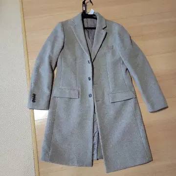그레이 체스터 코트 M 사이즈 울 혼방 GLOBAL WORK