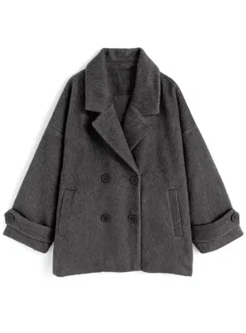 GRL 샤기 코쿤 코트 ze914 차콜