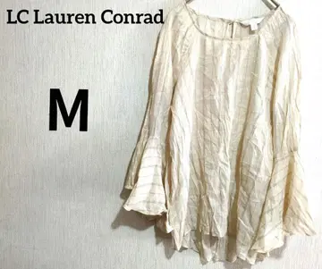 LC Lauren Conrad 베이지 스트라이프 플레어 소매 [ M ]