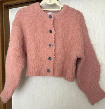 JEANASIS 핑크 크롭 니트 스웨터