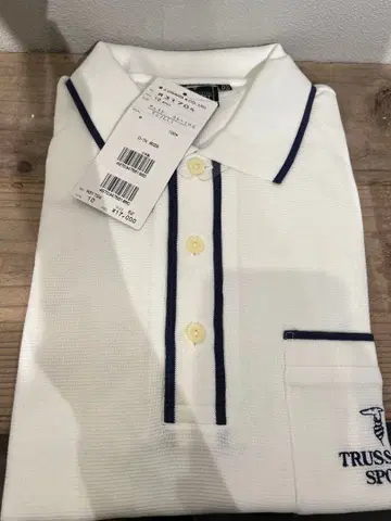 TRUSSARDI SPORT 화이트 피케 셔츠