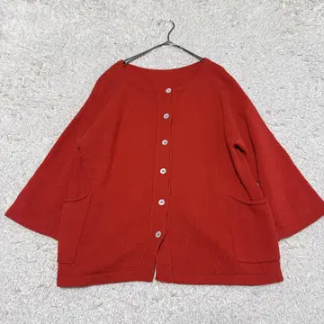야라 가디건 빨간색 울 2WAY 사양