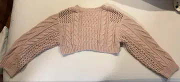 케이블 니트 핑크 스웨터