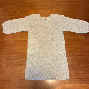 그레이 니트 원피스 긴팔 7부 소매