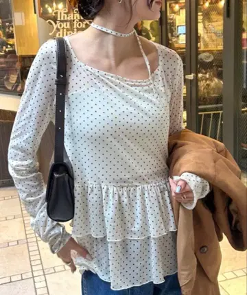 mystic 도트 티어드 풀오버