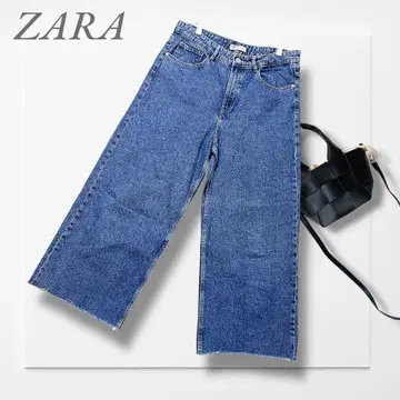자라 trf 와이드 데님(L) 블루 컷오프 빅 사이즈 자라조