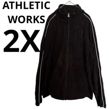 ATHLETIC WORKS [ 2X ] 블랙 집업 자켓