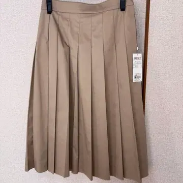 베이지 플리츠 스커트 사이즈 36