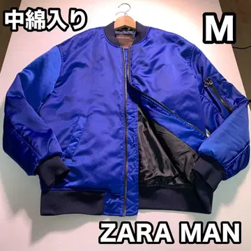ZARA MAN 충전솜 MA-1 플라이트 자켓 M 블루 블루종