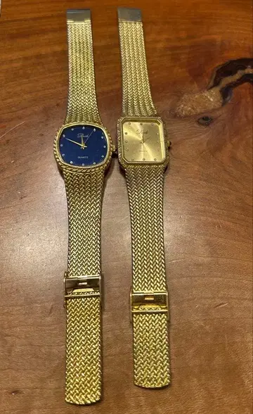 Dude 골드 메쉬 밴딩 손목시계 2세트 (작동 불명)