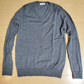 LACOSTE 그레이 V넥 니트 사이즈 3 M 사이즈