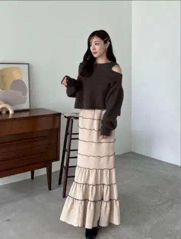 코코딜 티어드 머메이드 스커트