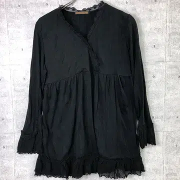 로맨틱 보헤미안 구제 의류 레이스 트리밍 카슈쿨 긴팔 튜닉