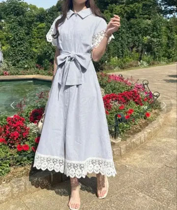 그레이 레이스 맥시 드레스