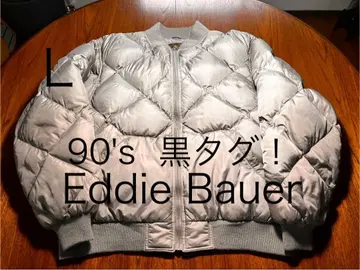 90's Eddie Bauer 다운 자켓 블랙 택 다이아 퀼트