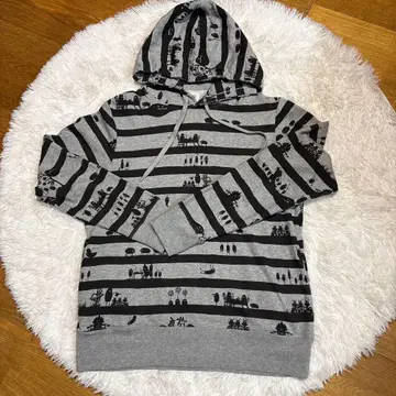 그라니프 뷰티풀 섀도우 후드티 보더 그레이 L 사이즈