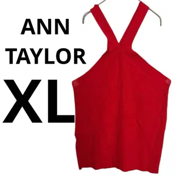 택 포함 ANN TAYLOR [ XL ] 레드 탱크탑 슬리브리스