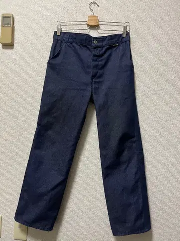 프랑스제 라부르 워이드 데님 워크 팬츠 /40 인디고 리지드