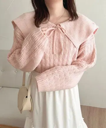 apresjour 핑크 리본 니트탑