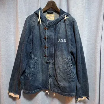 US NAVY 후크형 데님 후드티 M 덱 자켓