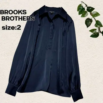 브룩스 브라더스 드레이프감 긴팔 셔츠 블라우스 심플 네이비