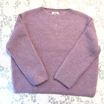 쿠 드 샹스 라벤더 스팽글 니트탑