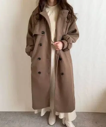 코트 트렌치코트 소매 턱 트렌치풍 디자인 코트