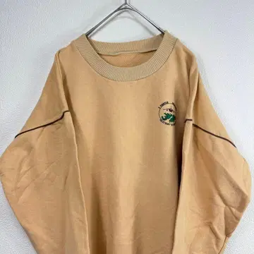 로고 트레이닝복 맨투맨 베이지