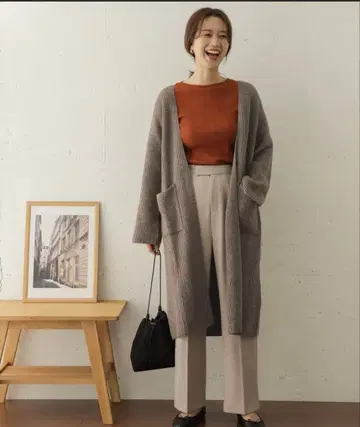 URBAN RESEARCH DOORS 라무 울 니트 롱 가디건