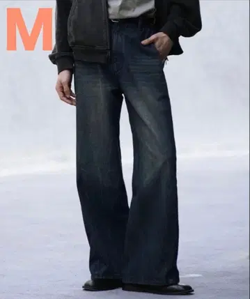 M 사이즈 다크 블루 와이드 레그 데님