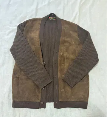 80s 빈티지 가죽 가디건