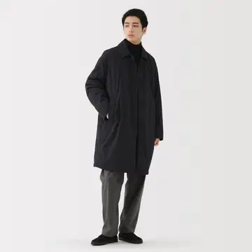 MUJI 신사 포근한 솜 발수 스텐카라 코트 블랙 L 사이즈