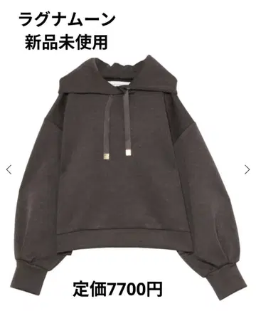 라그나문 미사용 새상품 벌룬 슬리브 후드 부착 차콜 그레이 후드티