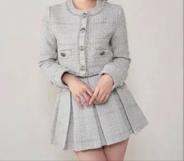 새상품 다리치 컴팩트 프린지 트위드 자켓 스커트 셋업