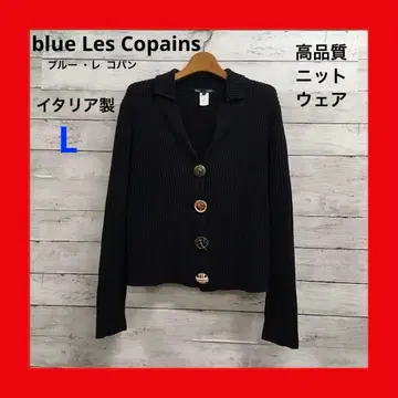 블루 레 코팬 긴팔 니트 가디건 고품질 사이즈 40 네이비