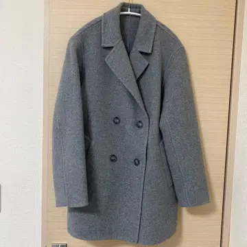 더블 브레스트 그레이 코트
