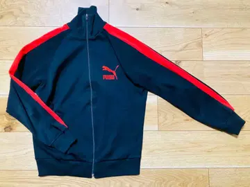 푸마 올드 저지 트랙 자켓 블랙 x 빨간색 O 사이즈