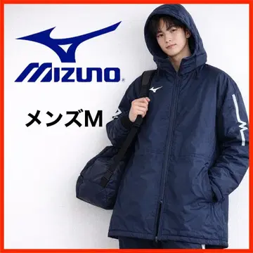 A4357 새상품급 Mizuno 퀼팅 자켓 후드 하코네 역전 M 네이비