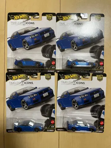 핫휠 스카이라인 GT-R V-SPEC II BNR34 4대 세트